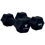 Hit Fitness Neoprene Studio Dumbbells | 2kg Pair | Black Flat
