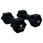 Hit Fitness Neoprene Studio Dumbbells | 4kg Pair | Black Flat