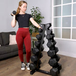Hit Fitness Hex Dumbbells Vertical Rack | 6 Pairs (105kg)