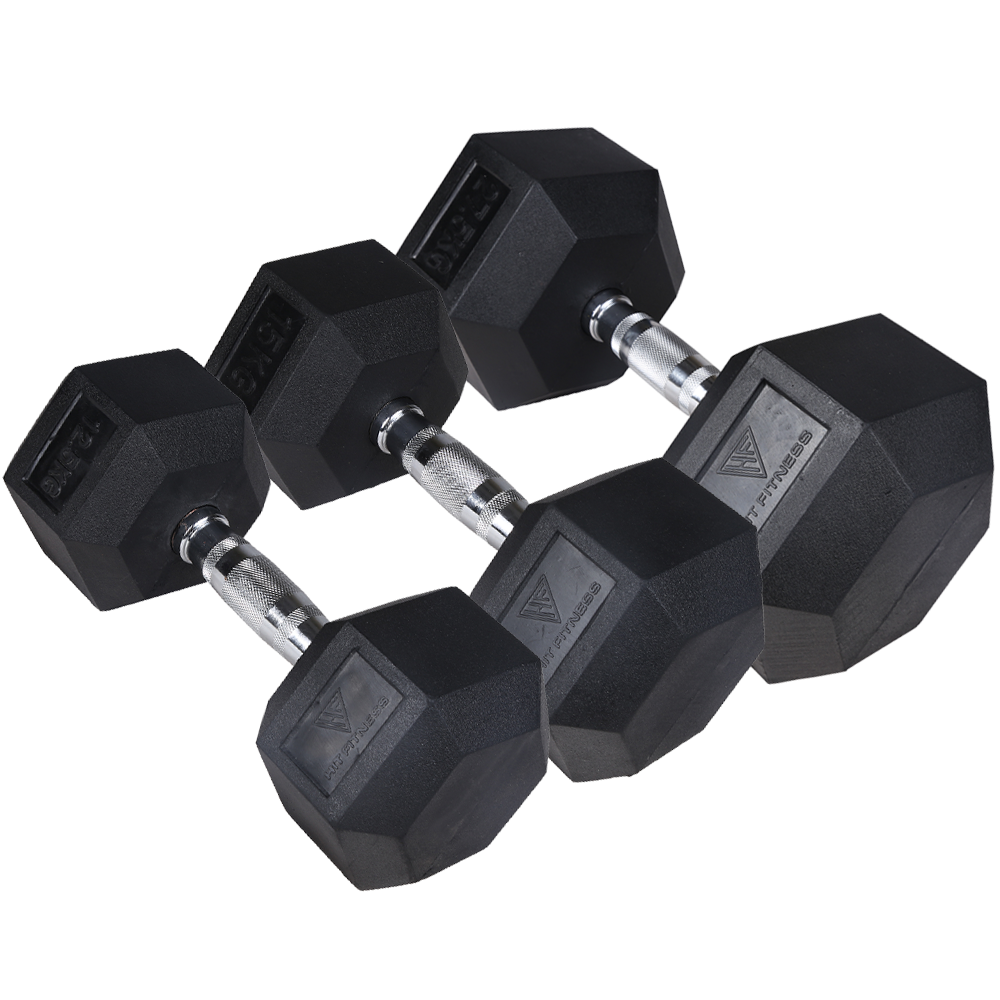 Hit Fitness Hex Dumbbells Rubber